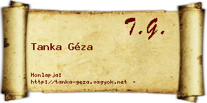 Tanka Géza névjegykártya